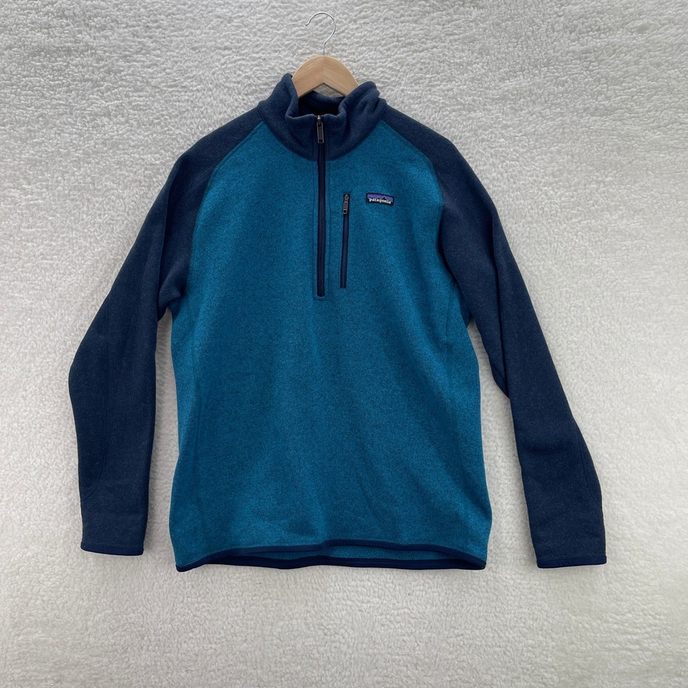 Patagonia Better Sweater Jacket Mens L Blue 1/4 Zip Preppy Hiking Office 25522